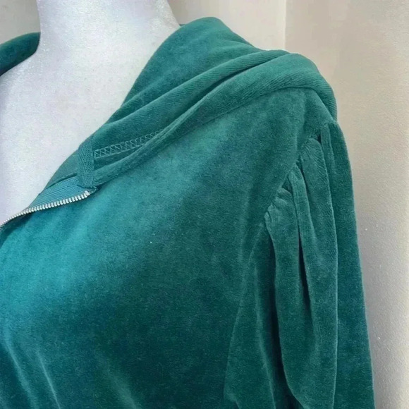 Reflex Green Zip Front Velour Hoodie - Picture 5 of 14